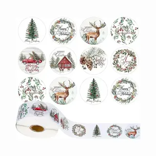 Vrolijk Kerst - Feestdagen Sluitsticker - Merry Christmas - Happy Holliday - Sluitzegel – Kadosticker - 8 Assorti - Verrassen - Tassen | Bedank