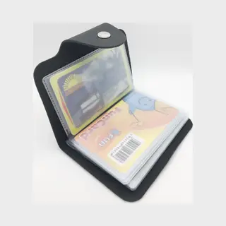 24 Bits Pu-lederen Credit Kaarthouder Zwart/ Id Kaarthouder / Pasjeshouder / Creditcardhouder Portemonnee.