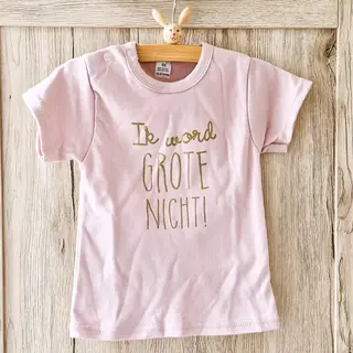 Shirt Ik Word Grote Nicht | Korte Mouw | Roze | Maat 62 Zwangerschap Aankondiging Bekendmaking Baby