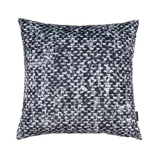 Melli Mello - Black Or White - Sierkussen - 45x45 Cm - Zwart/Wit - Velvet Gebreide Look