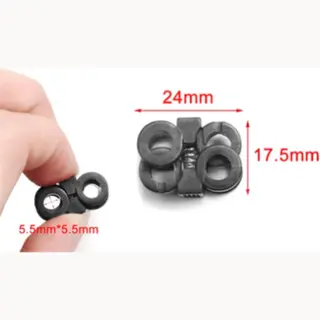 Cord Lock Double 8 - Koordstopper - Zwart - 2 Stuks