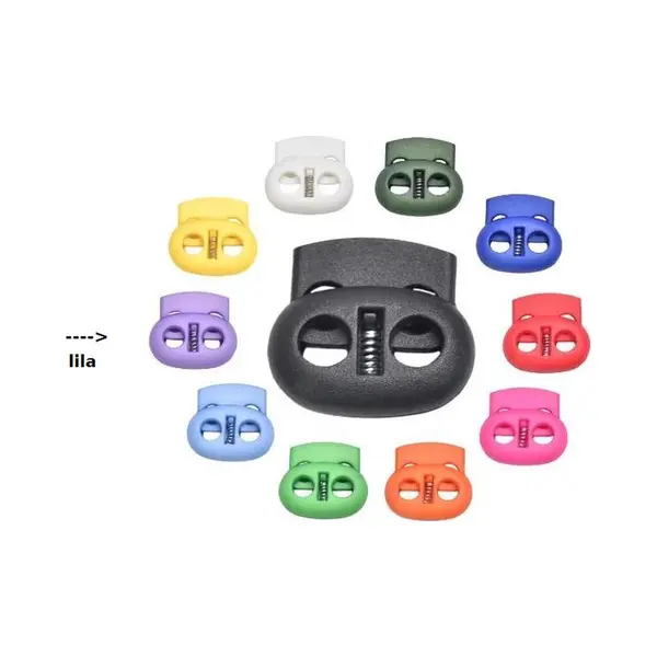 Cord Lock 2 Gat - Per 4 Stuks - Koordstopper - Lila thumbnail