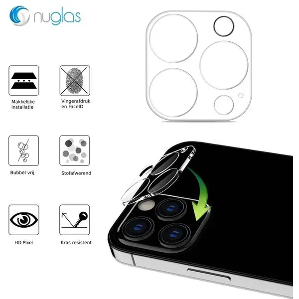NuGlas Camera Lens Protector Voor IPhone 13 Pro / 13 Pro Max - Beschermglas IPhone - Tempered Glass thumbnail