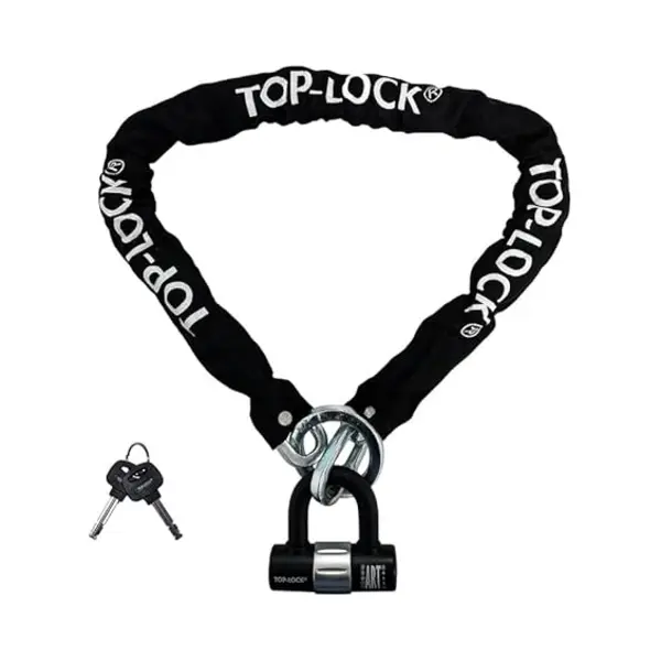 TopLock Top-Lock Art 3 Scooterslot / Brommerslot - Kettingslot + Loop - Gekeurd Slot Voor Scooter En Brommer - Ketting Met Gehard Stalen Schakels - 120 Cm thumbnail