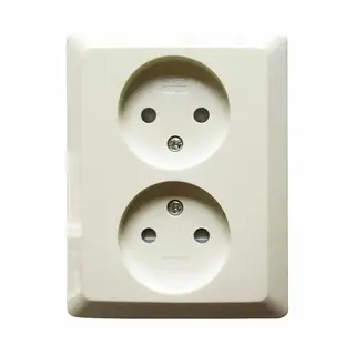 Olympic Dubbel Stopcontact Inbouw – Halfinbouw Wandcontactdoos – Wit – Zonder Randaarde