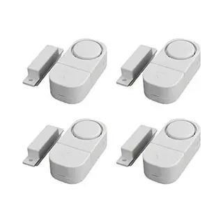 4x Draadloze Mini-Alarmen Set Met Bewegingssensor - 4 Stuks - 95 Db - Inclusief Batterijen En Montageset | Pakket Van 4 Magnetische Deur En Raam