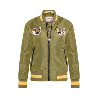 Subprime Mhm Fashion - Kinderjas Maat Xl Zomer Bomber Jacket Tiger Heads Army - Groen