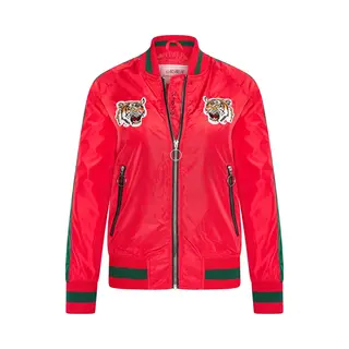 Subprime Mhm Fashion - Kinderjas Maat S Zomer Bomber Jacket Tiger Heads Zwart - Rood
