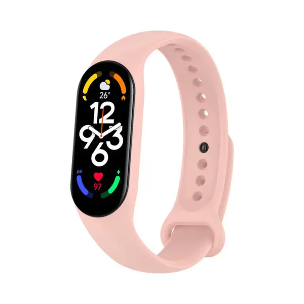 Siliconen Bandje - Geschikt Voor Xiaomi Mi Band 5 & 6 - Lichtroze thumbnail
