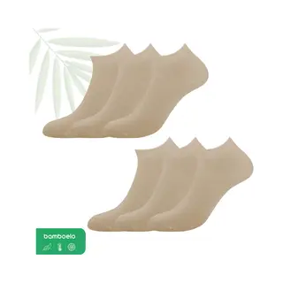 Bamboe Sokken, Sneaker Sokken, Dames En Heren, Kort Sokken, Antibacterieel, 6 Paar, 39-42, Beige