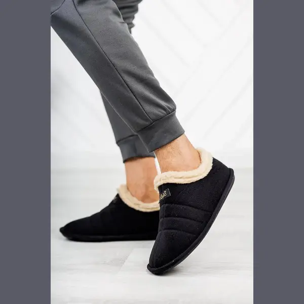 Unisex Panduf - Huisschoenen - Huislaarzen - Wollen Laarzen - Maat 36/37 - Antislipbasis - Zwart thumbnail