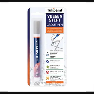 Tulipaint Voegenstift (Lichtgrijs) - Voegenmarker - Voegenpen - Voegenverf - Voegstift - Voegverf - Voegen Verven Schilderen - Voegenfris -