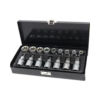 Hbm Inwendige En Uitwendige Torx Doppenset 16 Delig 1/2 Inch