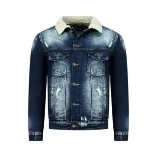 Enos Trucker Heren Jack - Spijkerjas - Blauw