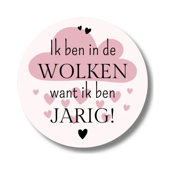 Roze Verjaardag Stickers Meisje | 20 Stuks | Etiketten | Traktatie | 40 Mm Rond thumbnail