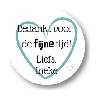 Naamstickers Groen Blauw - Bedankt Fijne Tijd - Kinderdagverblijf - 20 Stuks