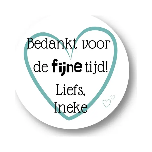 Naamstickers Groen Blauw - Bedankt Fijne Tijd - Kinderdagverblijf - 20 Stuks thumbnail