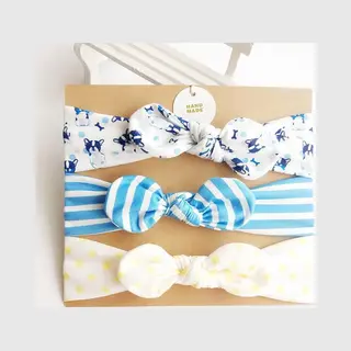 3-delige Set Leuke Haarbanden Voor Baby En Kind - Blauwe Hond