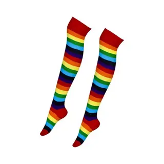 Merkloos Unisex Overknee Sokken Regenboog Maat 37-43