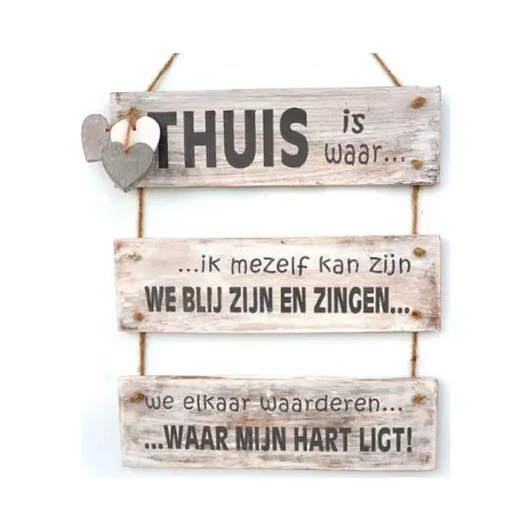 geen merk Wandborden Hout Spreukbord “thuis Is Waar ..” Woondecoratie Cadeau Verjaardag thumbnail