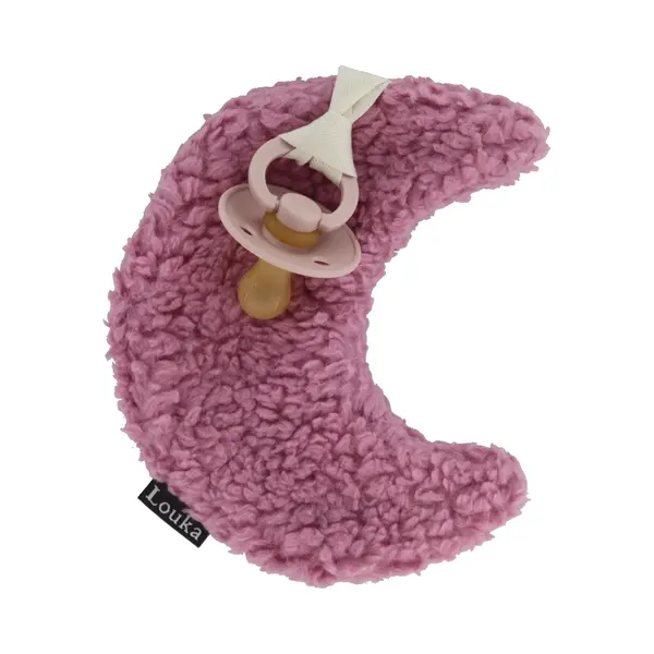 Louka Speendoekje Maan Roze - Teddy Katoen - Meisje - Speenknuffel - Excl. Bibs Speen thumbnail