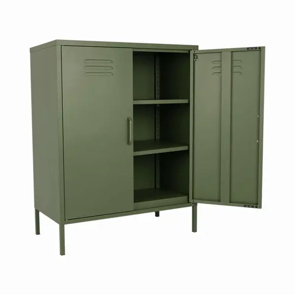 MaximaVida Metallspind Finn Armeegrün 80 X 40 X 102 Cm - 2 Regale thumbnail