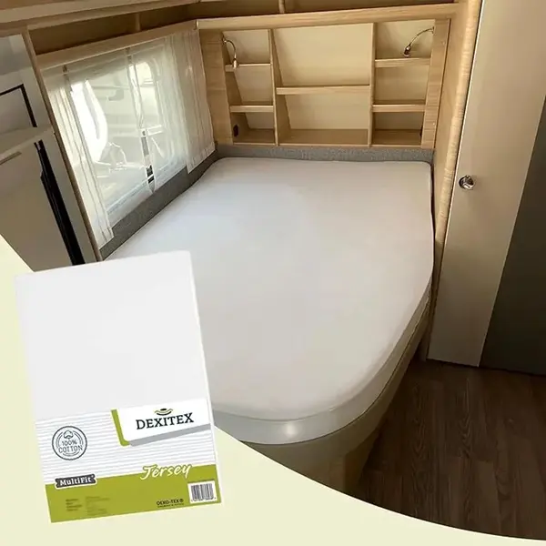Dexitex Jersey Hoeslaken Frans Bed Rechts Wit thumbnail