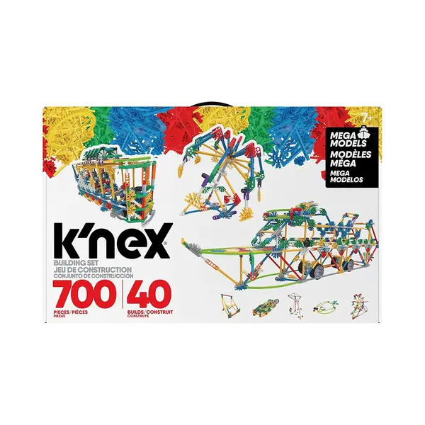 K'Nex Basic Fun Mega Models Bauset, 3D Lernspielzeug Für Kinder, 700-teiliges Stem-Lernset, Ingenieurwesen Für Kinder, Buntes Bauset Mit 40 Modellen thumbnail