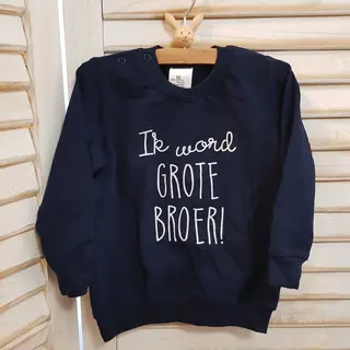 Sweater Trui Shirt Voor Kind - Ik Word Grote Broer - Blauw - Maat 98 - Big Brother - Familie Uitbreiding - Zwangerschap Aankondiging