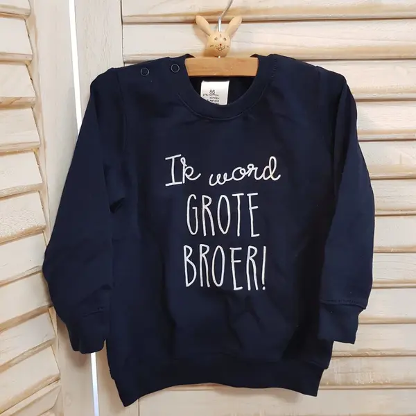Sweater Trui Shirt Voor Kind - Ik Word Grote Broer - Blauw - Maat 98 - Big Brother - Familie Uitbreiding - Zwangerschap Aankondiging thumbnail