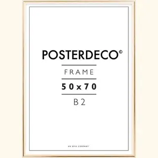 Fotolijst - Posterdeco - Premium Metaal - Fotomaat 50x70 Cm (B2) - Posterlijst - Fotolijstje - Goud
