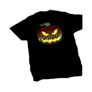 Halloween Lichtgevend Led T-shirt - Equalizer - Zwart - Maat S