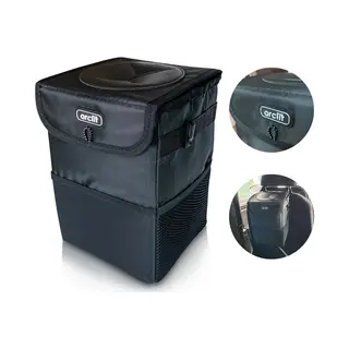 Arclit® | Auto Prullenbak | 6 Liter | Draagbare Voertuig Vuilnisbak | Anti-lek En Opvouwbaar Afvalbakje | Extra Opbergzakken