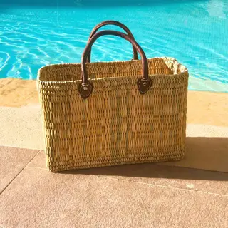 Bohemida - Bohemian Handgevlochten Dames Tas/Shopper - Faria L - Palm Raffia - Strandtas - Rieten Tas Boodschappen