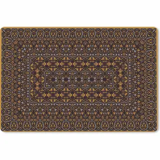 Muismat Xxl 90x60 Cm - Bureau Onderlegger - Bureau Mat Perzisch Tapijt - Kleed - Patronen - Oranje - Bureaumat - Gaming Mousepad Xl - Bureaulegger