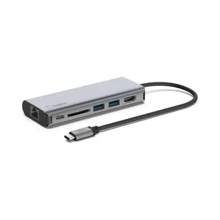 Belkin AVC008BTSGY laptop dock/port replicator Usb 3.2 Gen 1 (3.1 Gen 1) Type-C Black, Grey