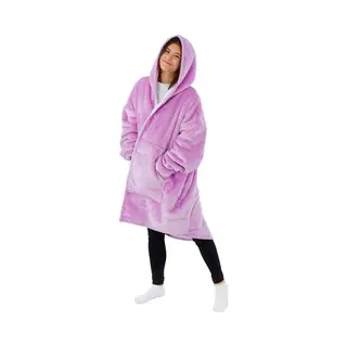 Build Your Brand Vestie Hoodie Deken Met Rits - Hoodie Blanket With Zipper - Oversized Draagbare Deken - Sherpa Fleece - Purple - Paars