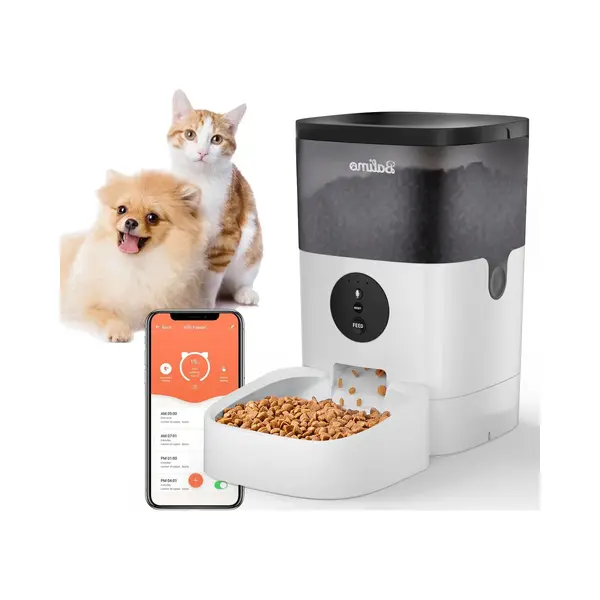 Balimo Automatische Voerbak Wit - Kat En Hond -Voerautomaat Met App - Voice Recorder - Voerautomaat Hond - Voerautomaat Dispenser Kat - WiFi - 3L thumbnail