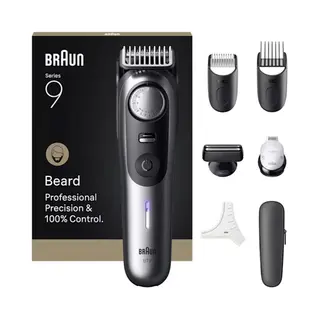 Braun BeardTrimmer 9 BT9520 beard trimmer Battery 52 2 cm Wet & Dry Black, Grey