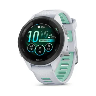 Garmin Forerunner 265S 2,79 cm (1,1") Amoled 42 mm Digital 360 x 360 Pixel Touchscreen Schwarz, Weiß Wi-Fi Gps (Satellit)