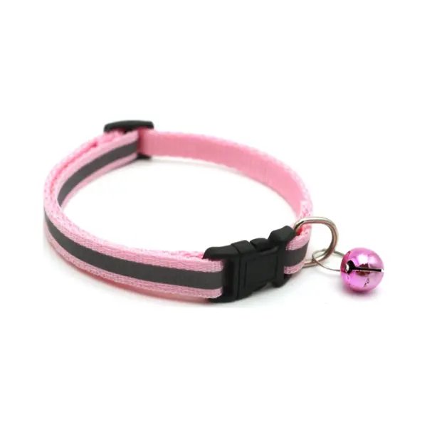 Kattenhalsband Met Belletje - Reflecterend - Verstelbaar - 19 / 32 Cm - Kattenbandje - Halsband Kat - Cat - Kitten - Katten Halsband - Roze thumbnail