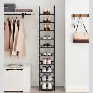 Lexium Schoenenrek - Opbergen Van Schoenen - Schoenenbank 10 Niveaus - Open Schoenenkast - Opbergkast Van Schoenen Industrieel - Smal En Hoog - 33 X