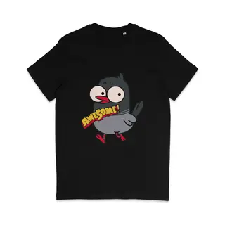 Stanley/Stella Grappig T Shirt Heren En Dames - Cartoon Vogel Awesome Geweldig - Zwart - 3XL