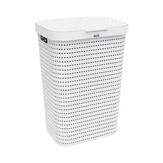 Rotho Country Wäschekorb 55 L Rechteckig Kunststoff Weiß