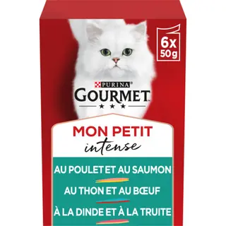 Gourmet Mon Petit Duo – Tuna & Beef, Turkey & Trout - 6 X 50 G