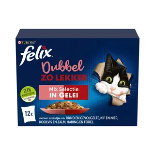 Felix Kattenvoer Nat In Gelei Dubbel Zo Lekker Mix Selectie 12 X 85 Gr