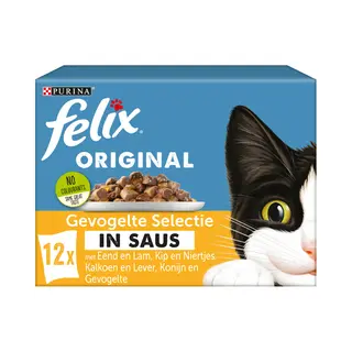 Felix Kattenvoer Nat Original Gevogelte Selectie In Saus 12 X 85 Gr