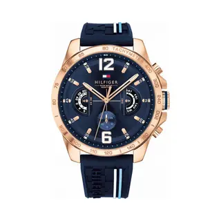 Tommy Hilfiger Multi Zifferblatt Quarz Uhr Für Herren Mit Marinblaues Silikonarmband - 1791474