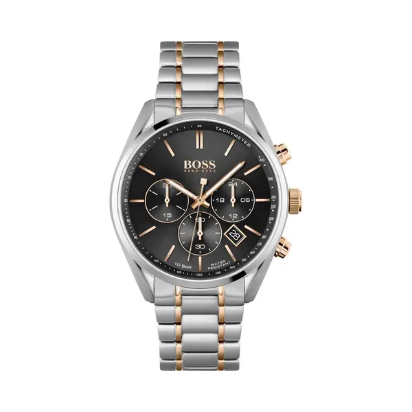 Hugo Boss Champion 1513819 Men's Chronograph Watch – 44mm Black Dial Two-Tone Bracelet thumbnail