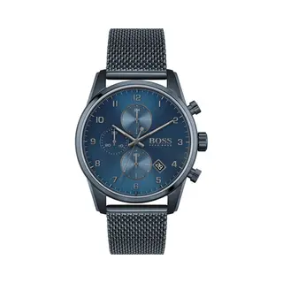 Hugo Boss Skymaster HB1513836 Men's Chronograph Watch – 44mm Blue Dial Mesh Bracelet